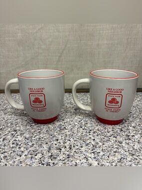 Set Of 2 State Farm Insurance- Like A Good Neighbor State Farm Is There- Mug